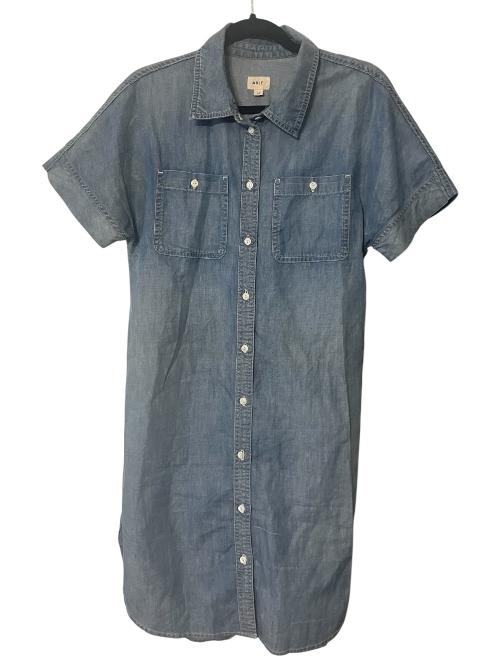 Able Short Sleeve Denim Dress